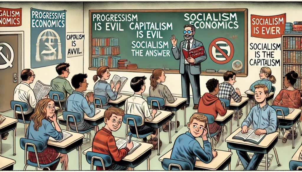 PopulistPolicy.org -- aspect cartoon-style illustration of a high school classroom with students sitting at desks. The teacher, holding a textboo-- Satire-- Satire and Alan Nafzger 1. PopulistPolicy.org -- aspect cartoon-style illustration of a high school classroom with students sitting at desks. The teacher, holding a textboo-- Satire-- Satire and Alan Nafzger 1.